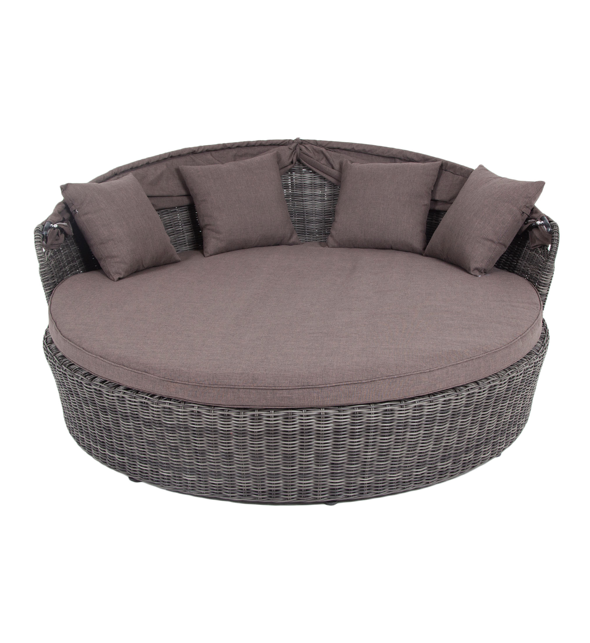 фото "стильяно" плетеная кровать круглая, цвет графит