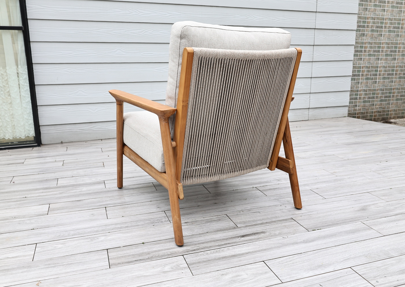 фото "копенгаген" лаунж-зона 5-местная плетеная из роупа, каркас тик, цвет бежевый (к)