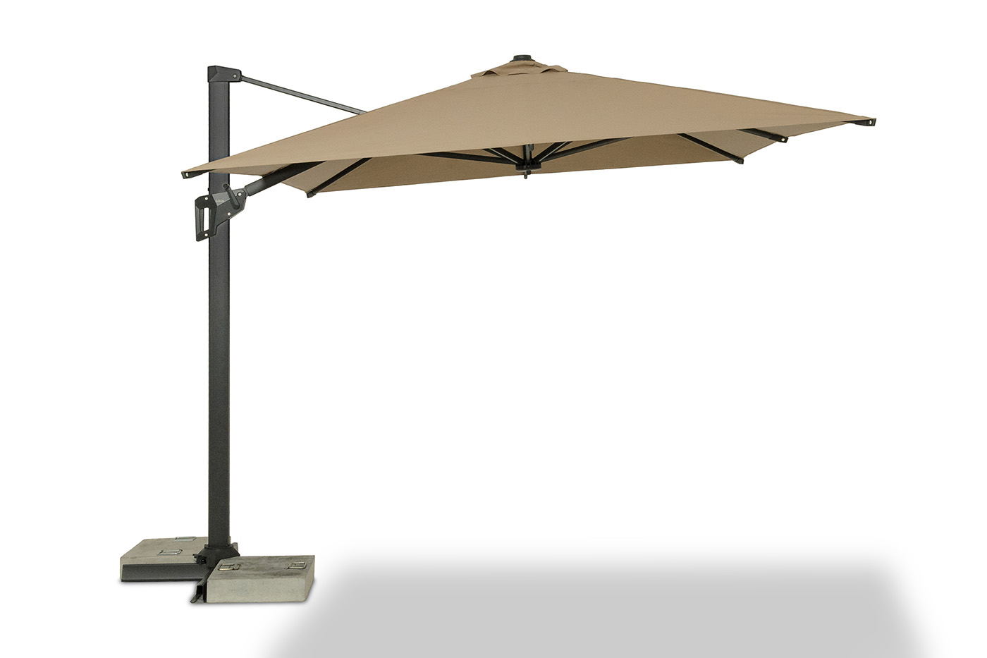 фото "римини" зонт уличный 3х4м на боковой алюминиевой опоре, тент бежевый