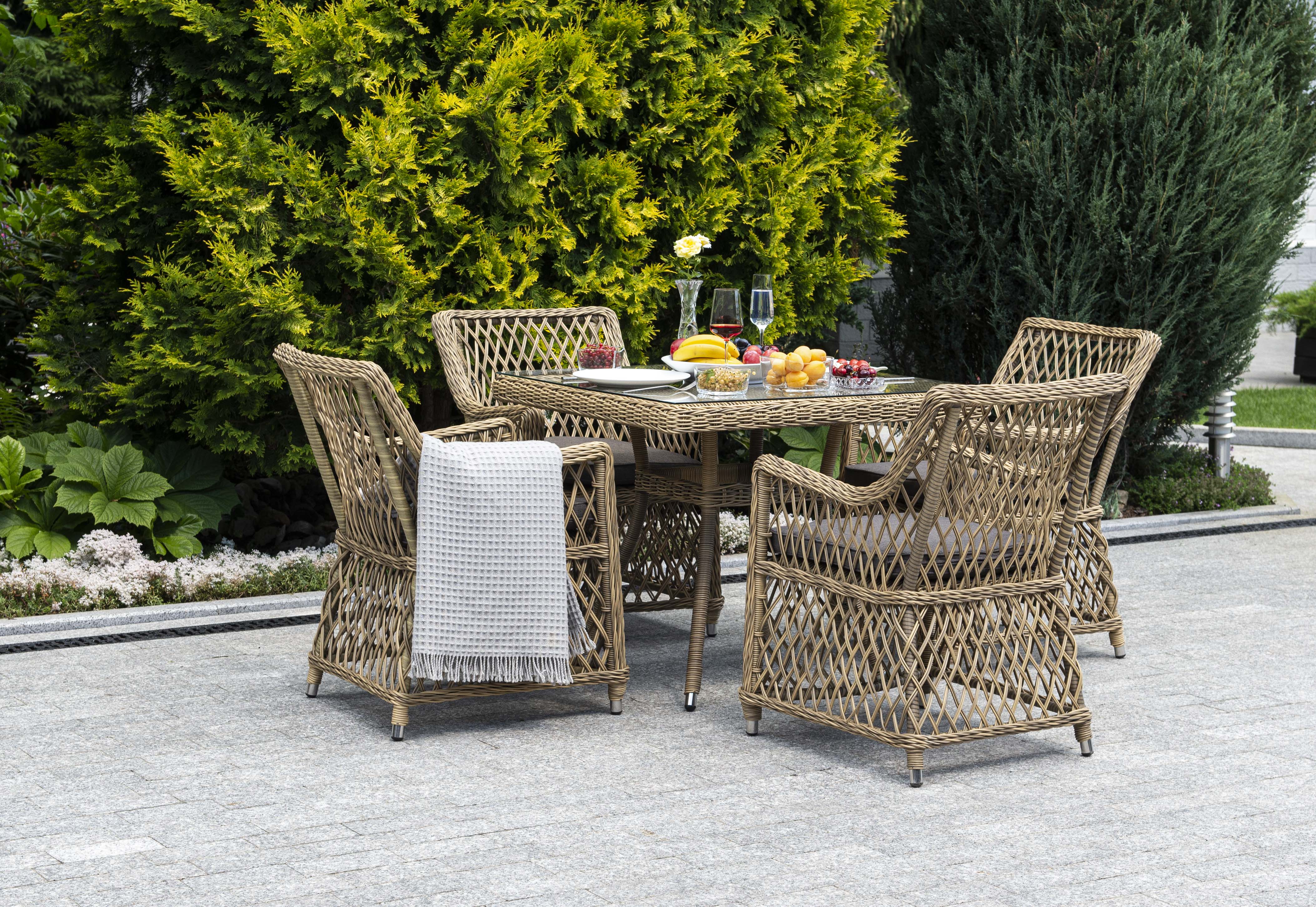 фото "айриш" стол плетеный из искусственного ротанга, цвет соломенный