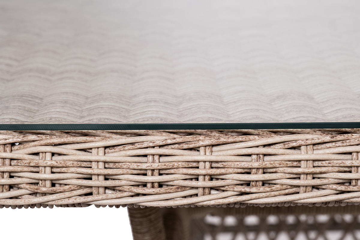 фото "катания" обеденная группа плетеная на 6 персон, цвет бежевый