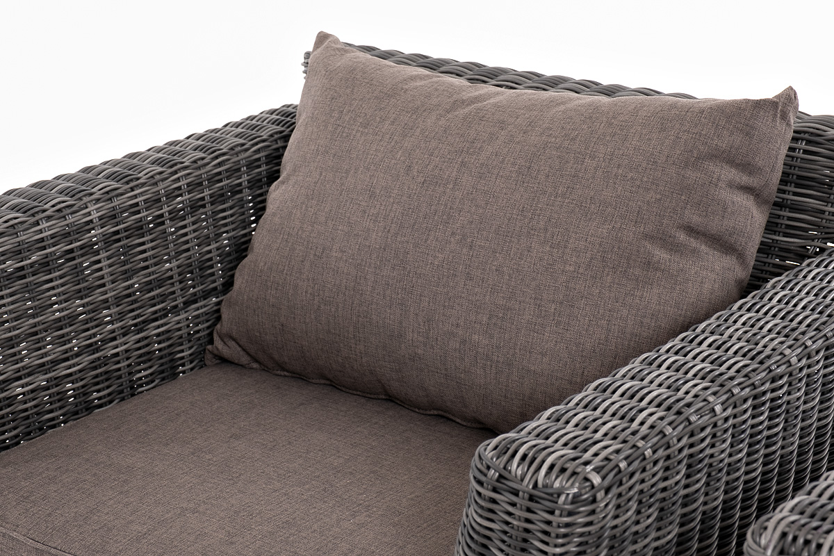 фото "капучино сингл" лаунж-зона из искусственного ротанга, цвет графит