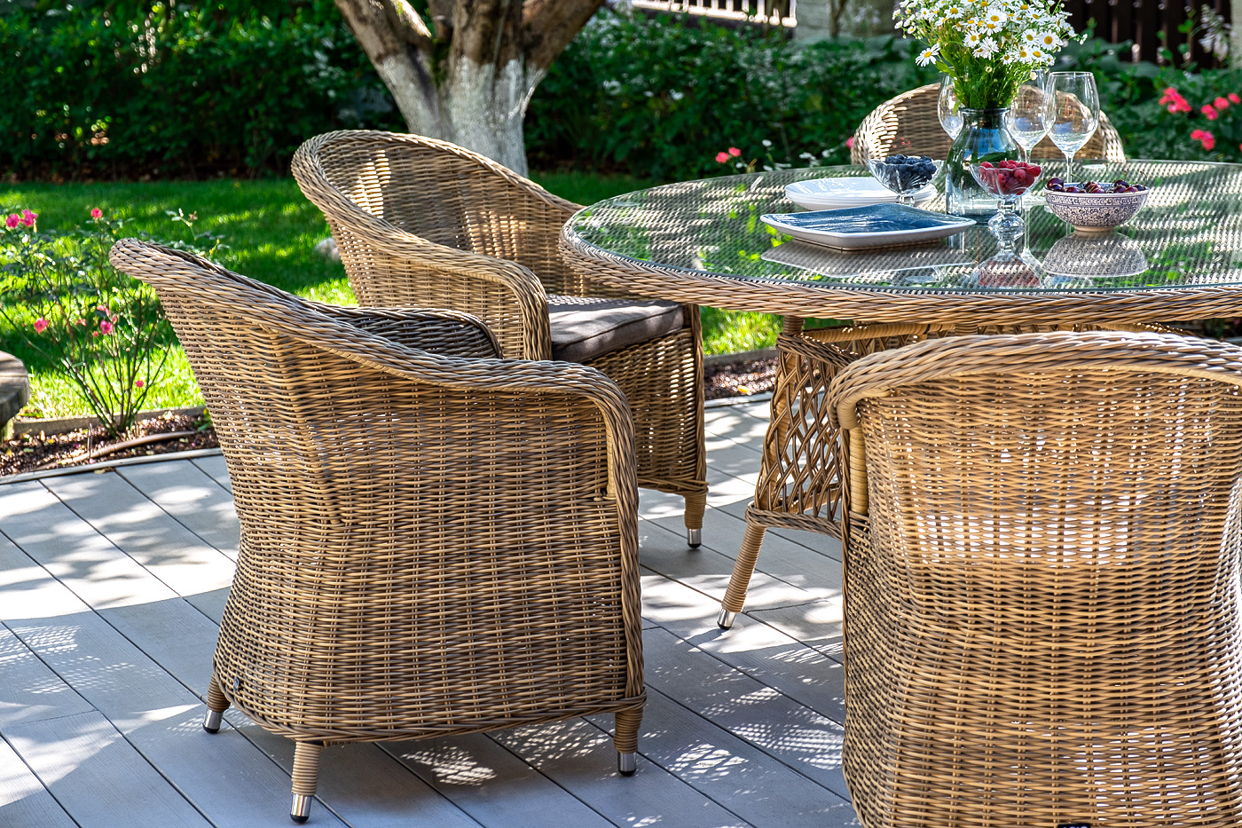 фото "равенна" плетеное кресло из искусственного ротанга, цвет соломенный