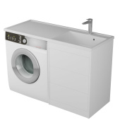 Тумба с 3-мя ящ. и раковиной под стиральную машину Nera 55, белая