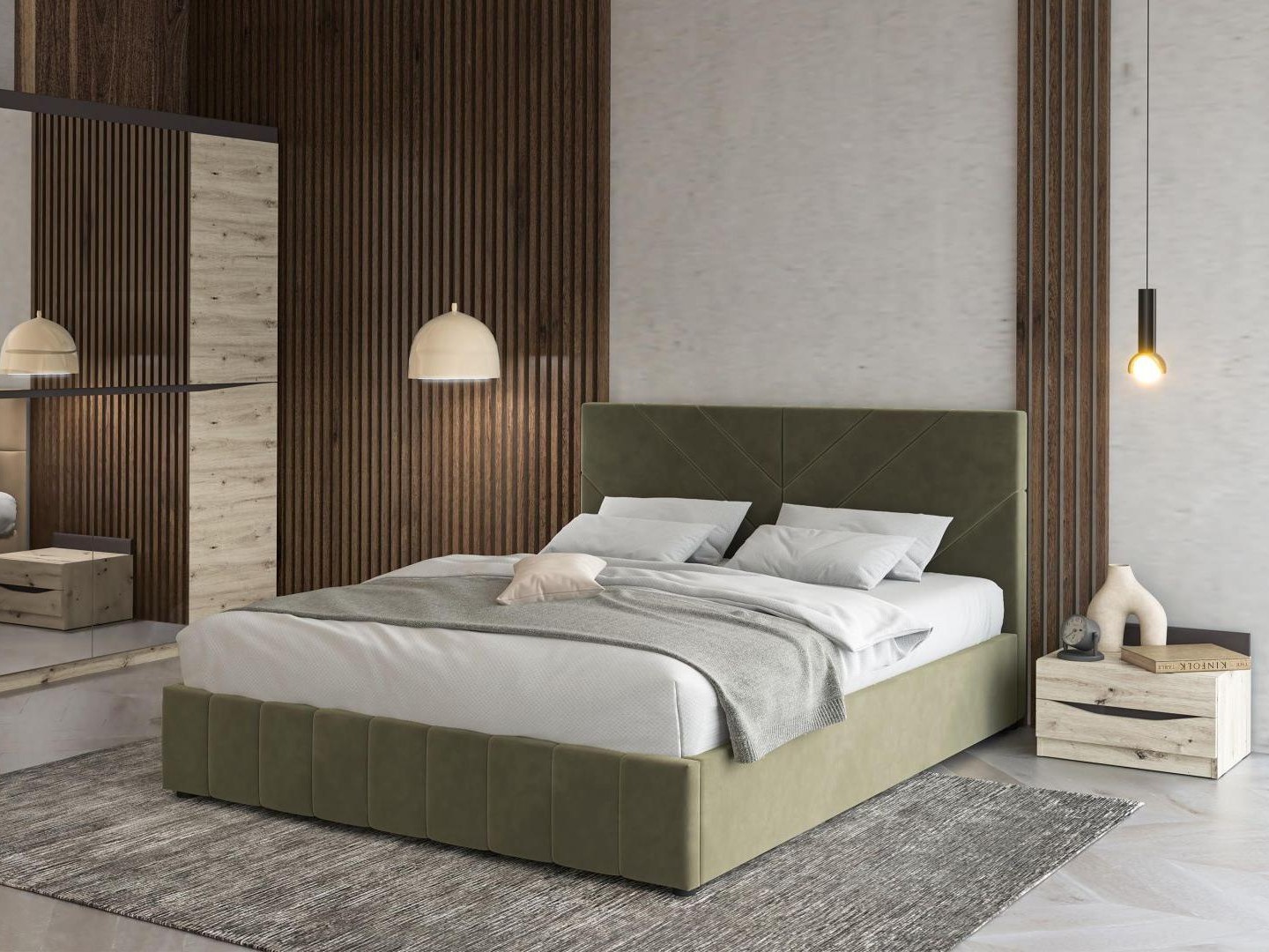 Кровать двуспальная Нельсон (Линия) 