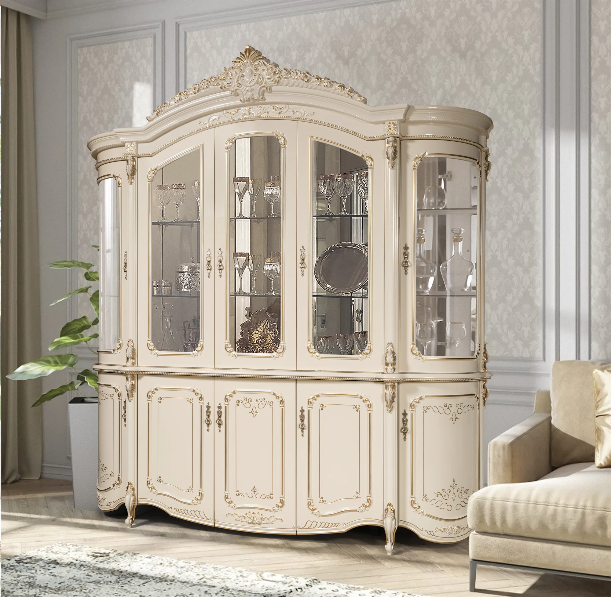 Шкаф с витриной Элиза 