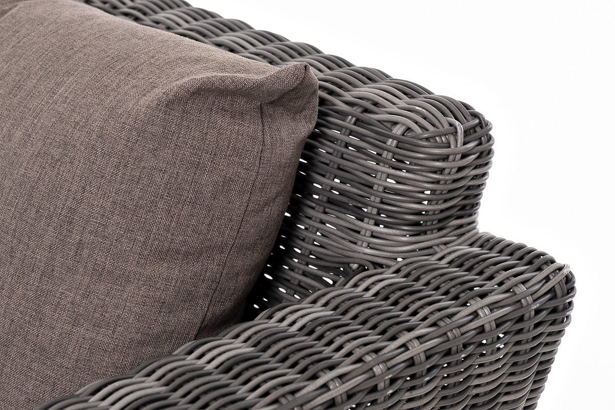 фото "капучино сингл" лаунж-зона из искусственного ротанга, цвет графит