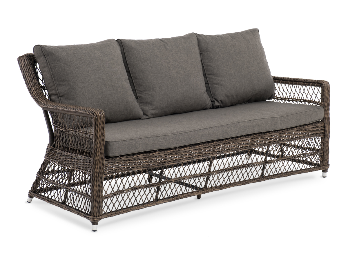 фото "гранд латте" диван трехместный из искусственного ротанга, цвет коричневый