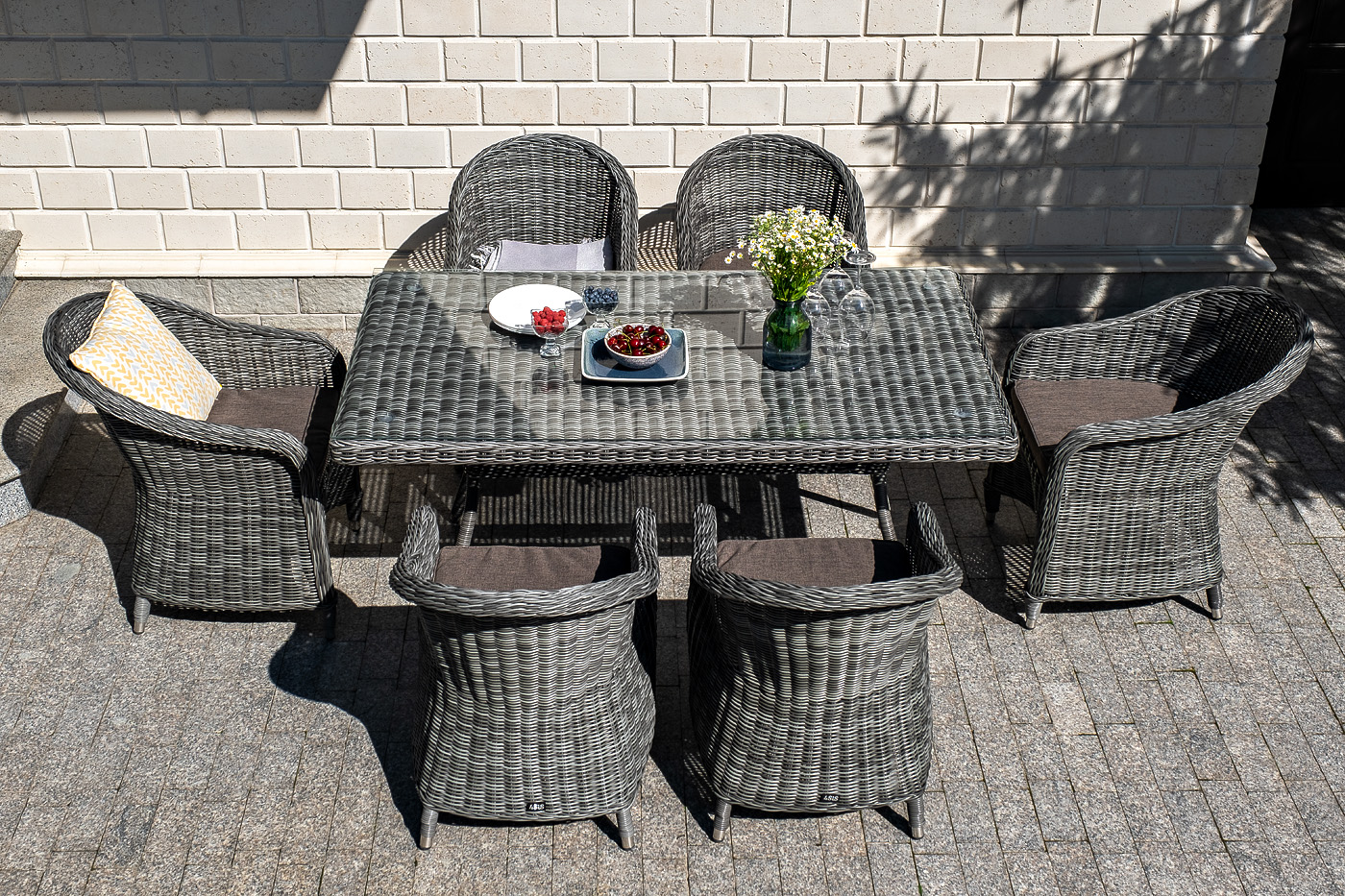 фото "равенна" плетеное кресло из искусственного ротанга, цвет графит