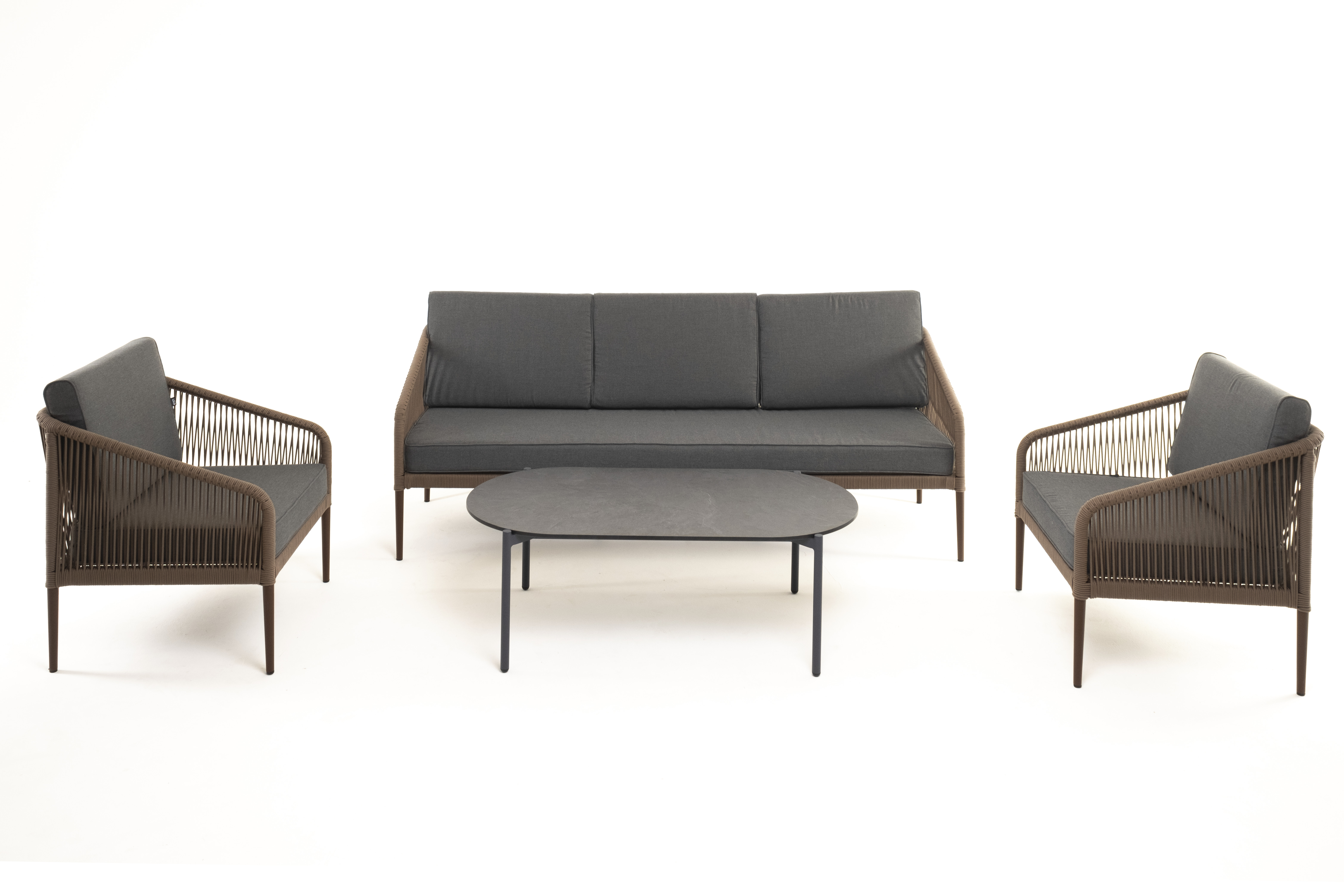 фото "канны" лаунж-зона 5-местная плетеная из роупа (веревки), роуп коричневый