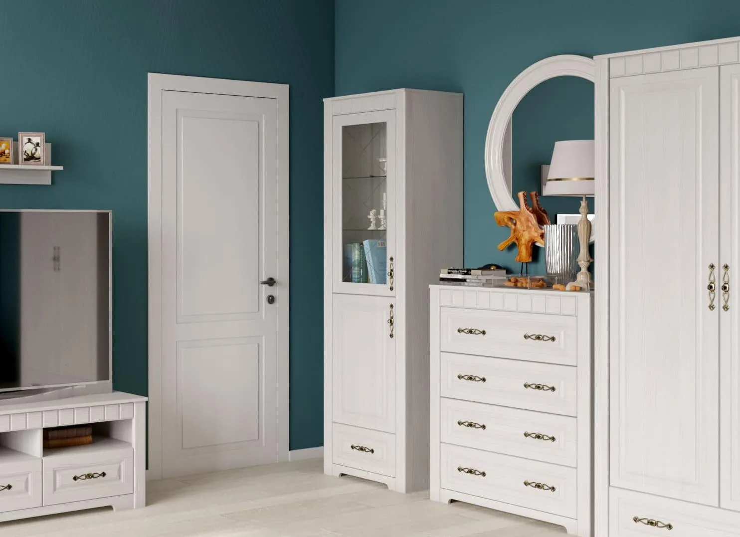 фото шкаф-витрина прованс мг