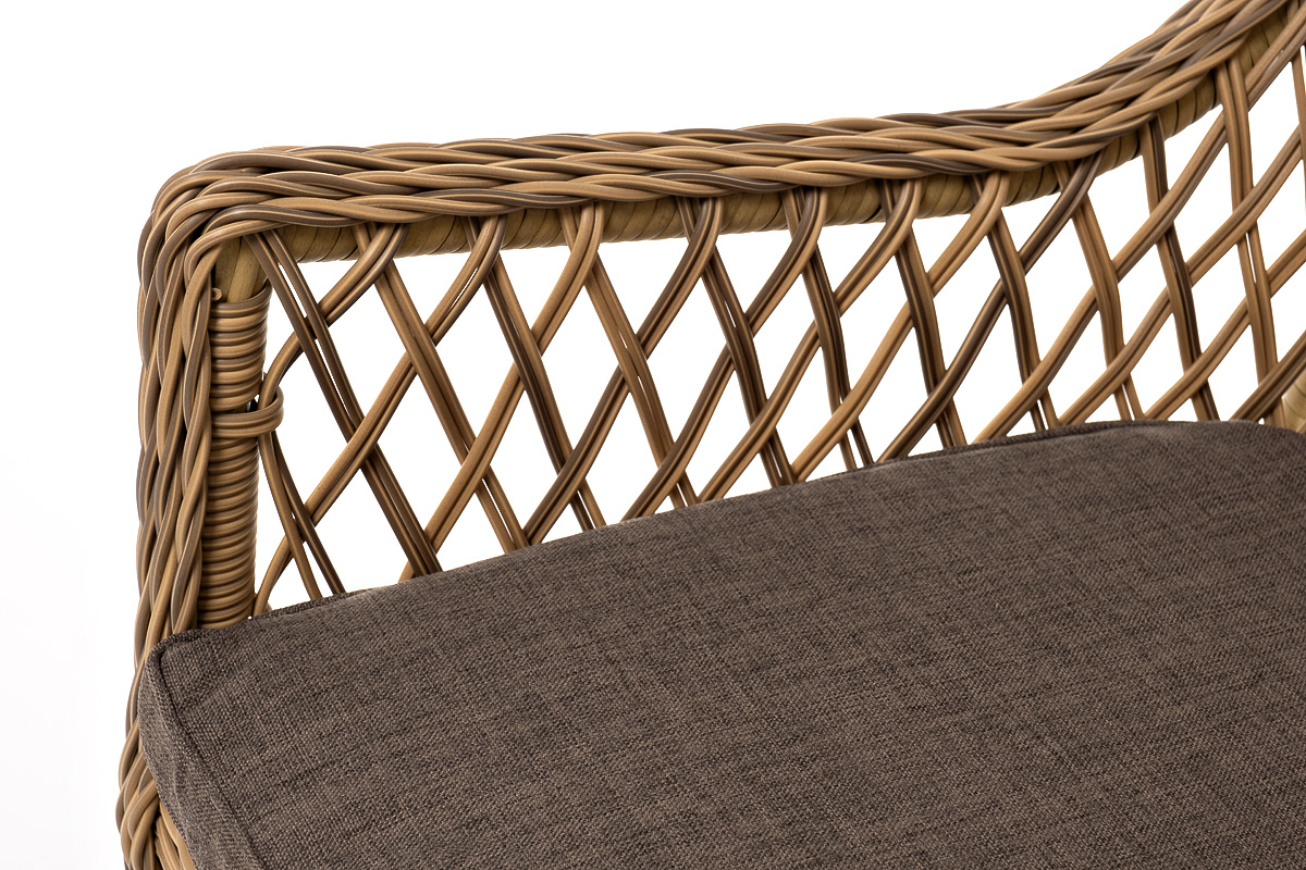 фото "латте" обеденная группа плетеная, цвет соломенный