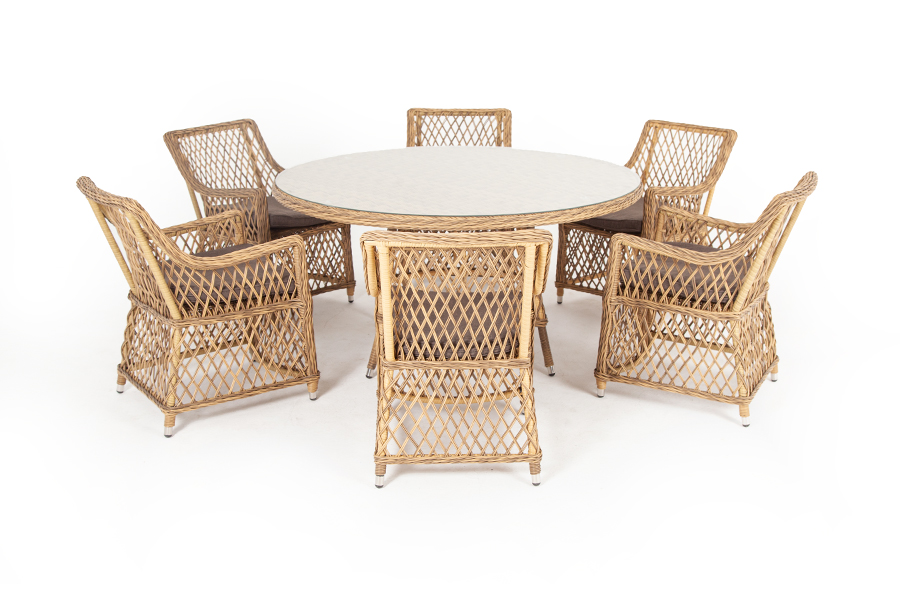 фото "эспрессо–150 l" обеденная группа плетеная, цвет соломенный