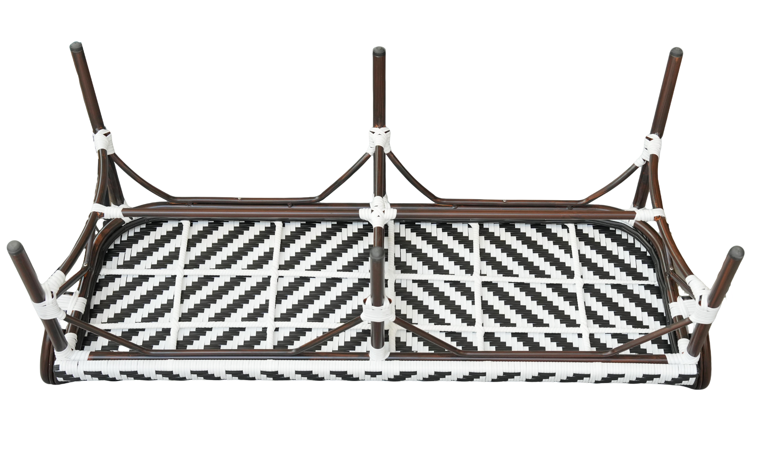 фото "кабри" диван двухместный из искусственного ротанга, цвет черно-белый