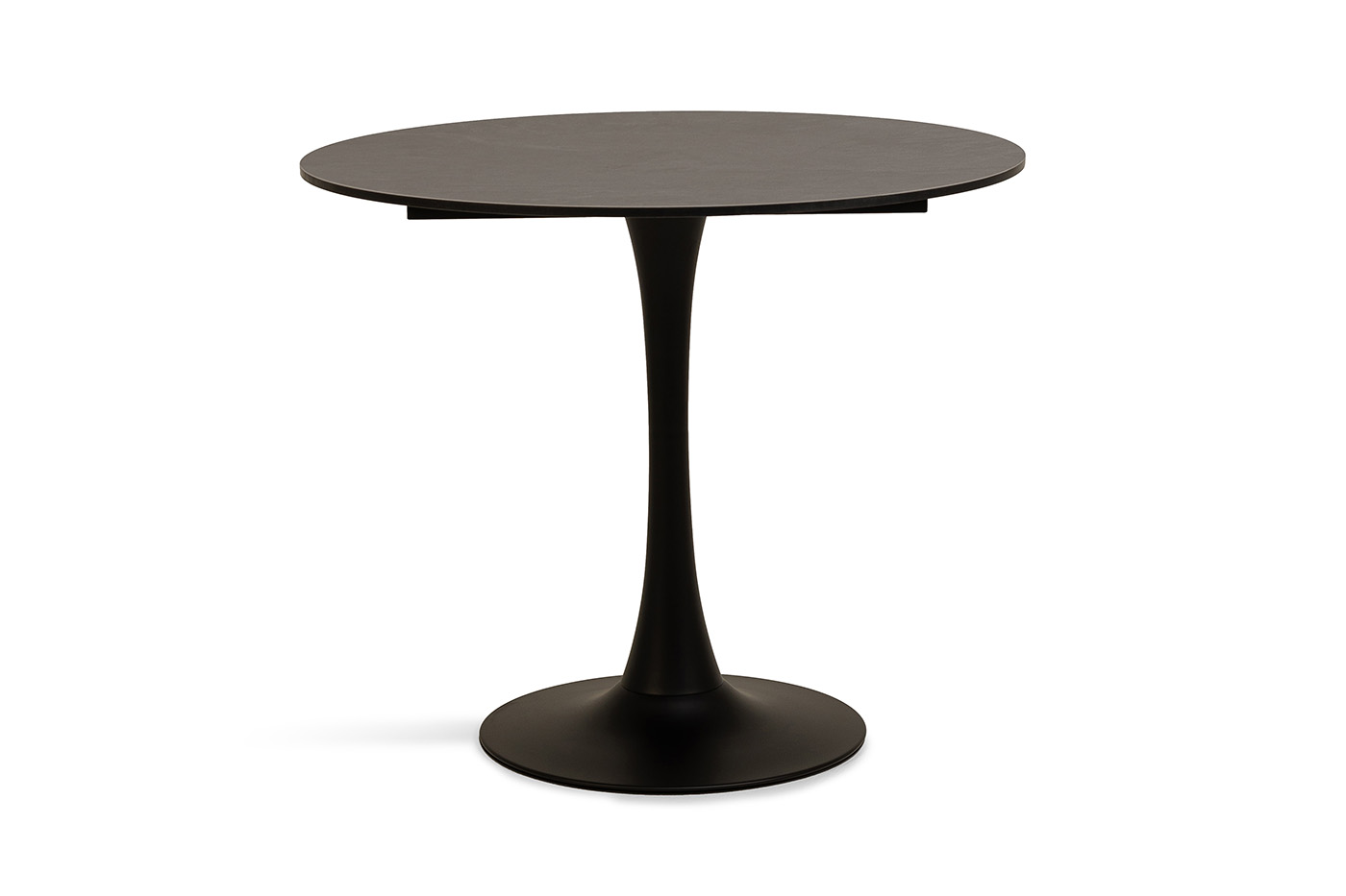 фото "тюльпан" интерьерный стол из hpl круглый ø90см, цвет "серый гранит"