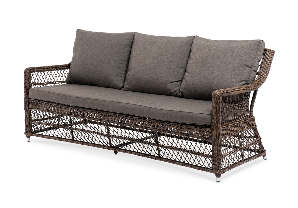 фото "гранд латте" диван трехместный из искусственного ротанга, цвет коричневый