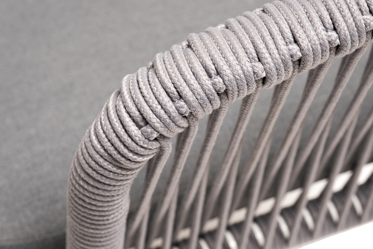 фото "малага" обеденная группа на 6 персон со стульями "марсель", каркас белый, роуп светло-серый