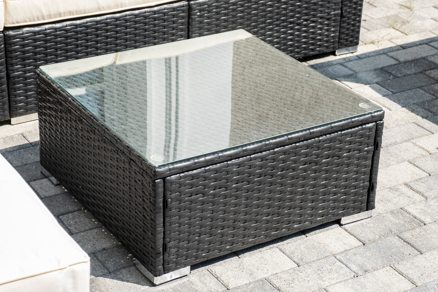 фото "даллас" лаунж-зона из искусственного ротанга на 5 персон, цвет черный