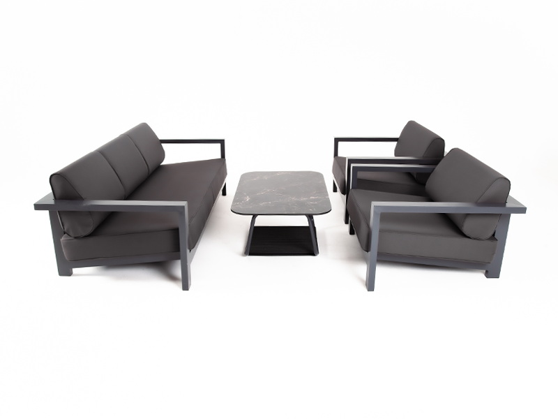 фото "гранада" лаунж-зона из алюминия со столиком из hpl