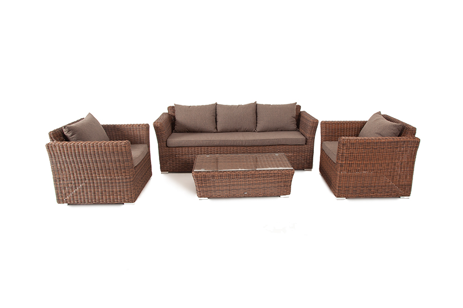 фото "капучино" лаунж-зона из искусственного ротанга, цвет коричневый