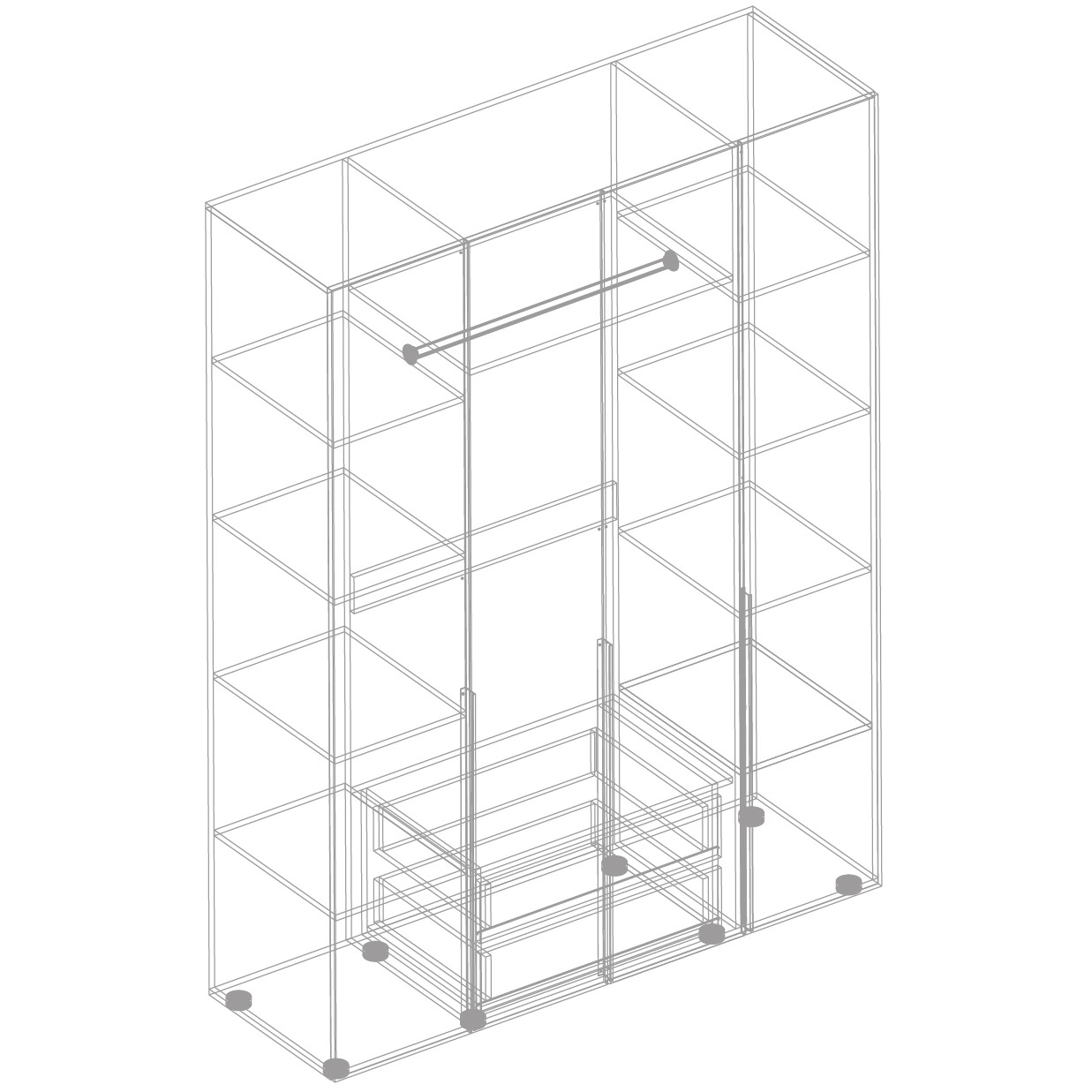 фото шкаф 4-ств. для одежды вита