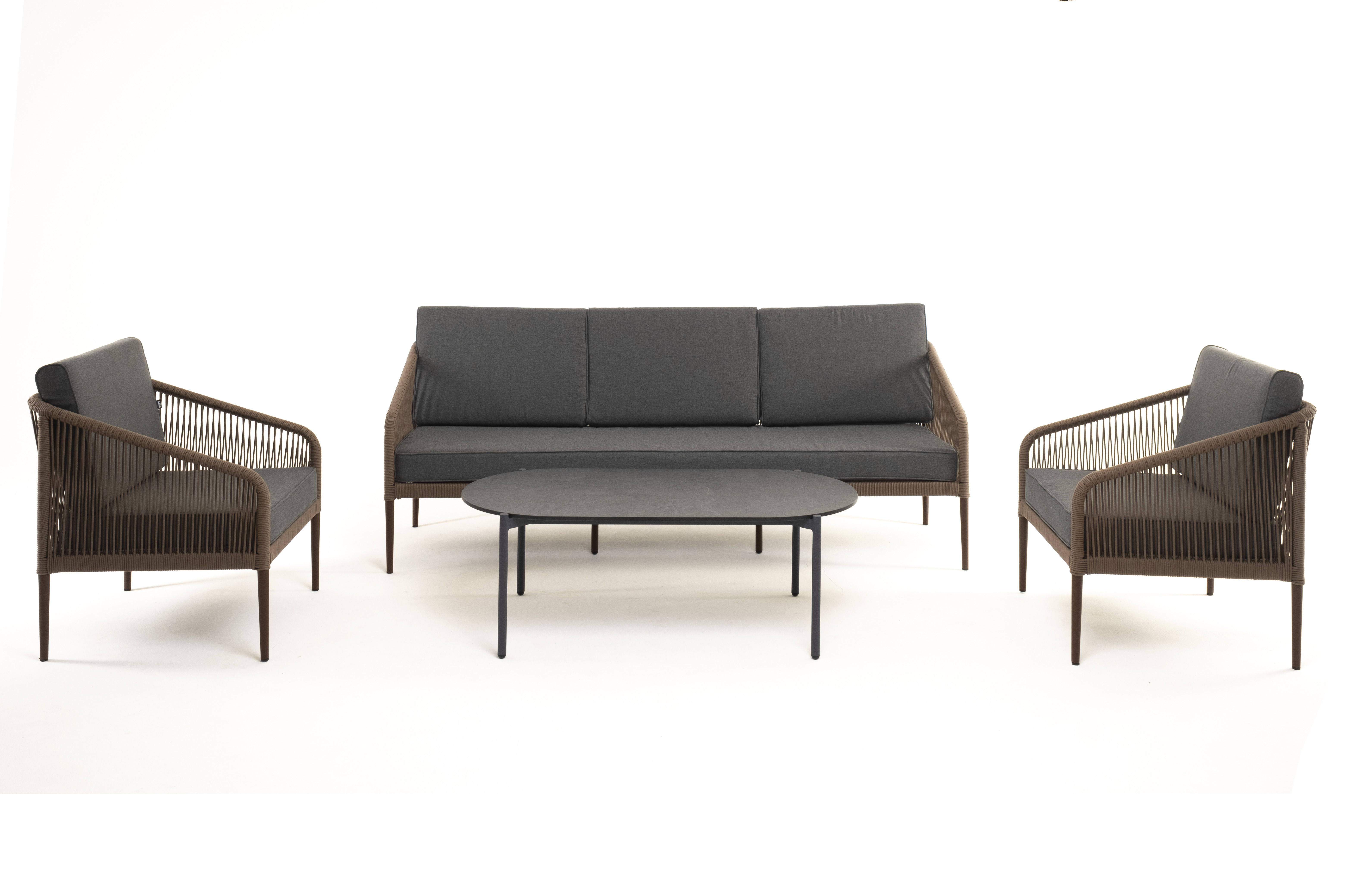 фото "канны" лаунж-зона 5-местная плетеная из роупа (веревки), роуп коричневый