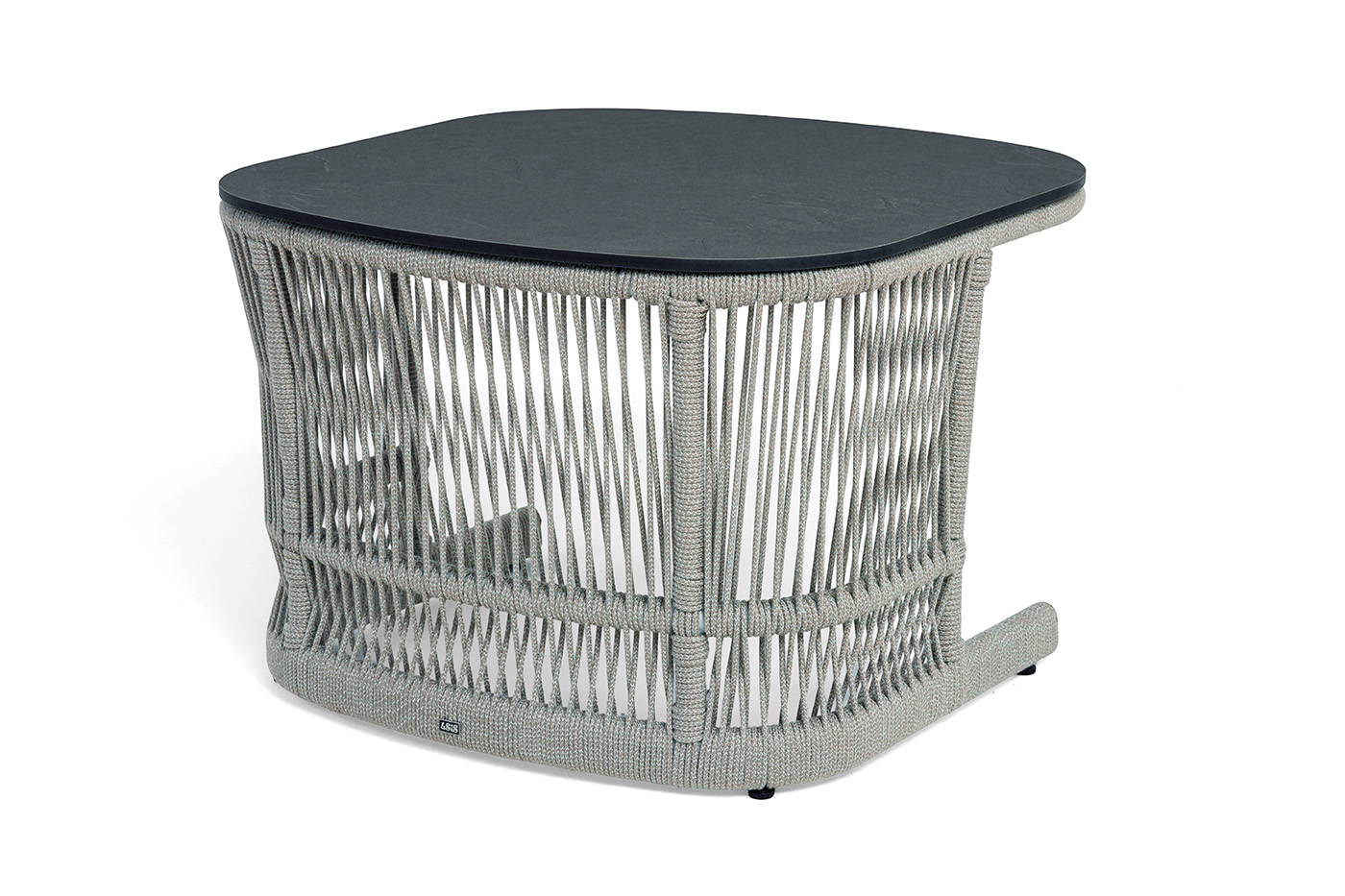 фото "лугано" лаунж-зона 5-местная плетеная из роупа (веревки), каркас алюминиевый светло-серый, роуп серый меланж