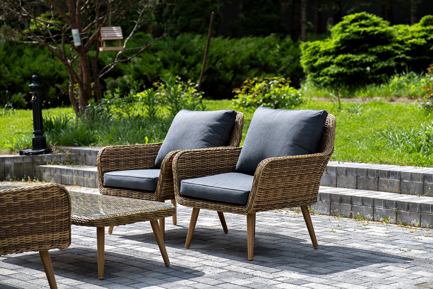 фото "прованс" лаунж-зона плетеная из искусственного ротанга, цвет соломенный