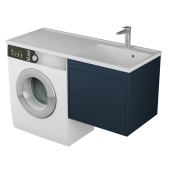 Тумба с 2-мя ящ. и раковиной под стиральную машину Nera 55, индиго