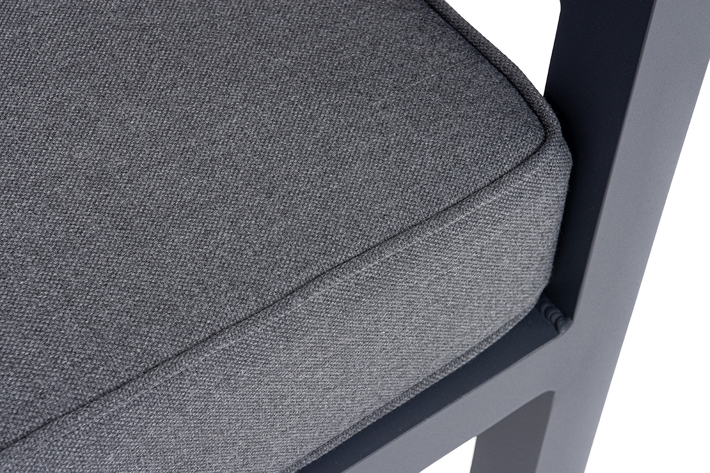 фото "эстелья" диван 3-местный, каркас алюминий темно-серый (ral7024) муар, ткань темно-серая 027