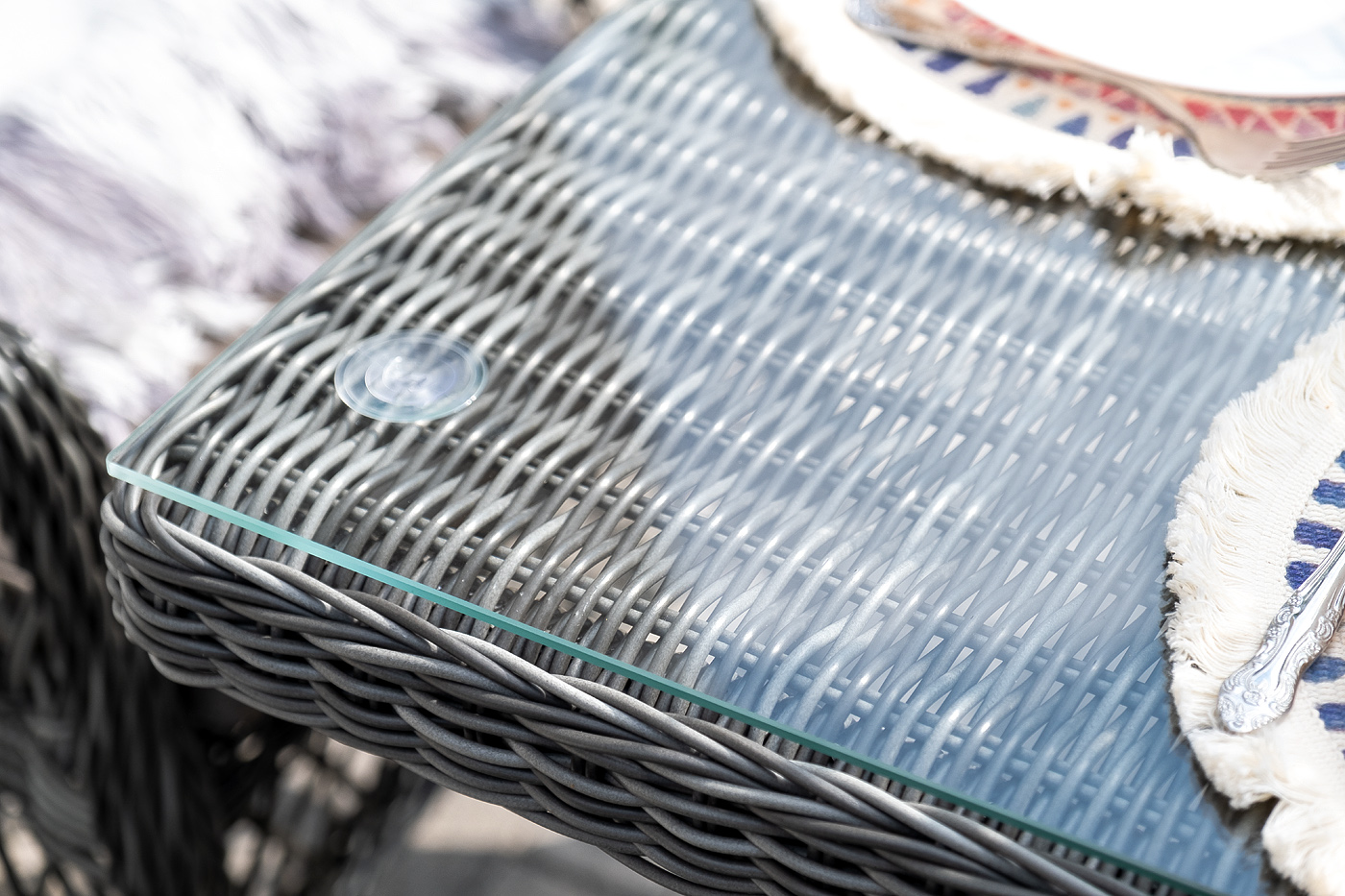 фото "сицилия" обеденная группа плетеная, цвет графит