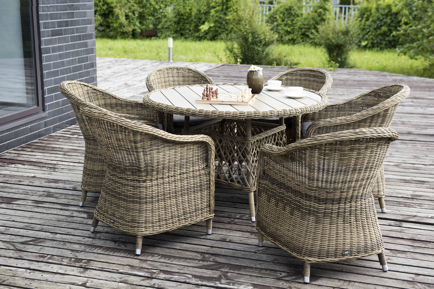 фото "равенна" плетеное кресло из искусственного ротанга, цвет соломенный