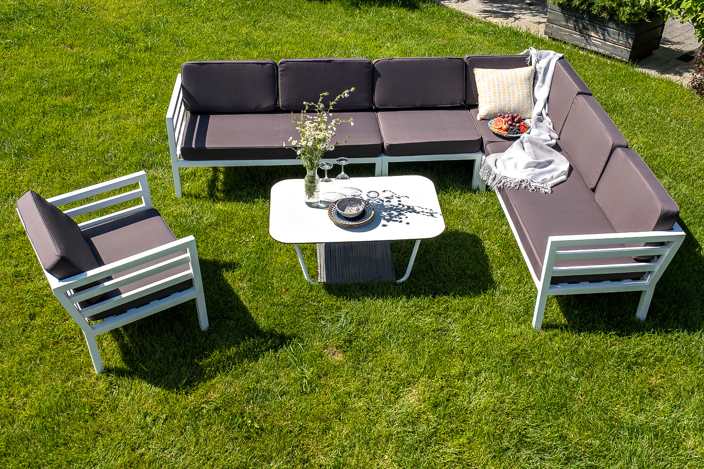 фото "глория" модуль диванный правый, каркас из алюминия