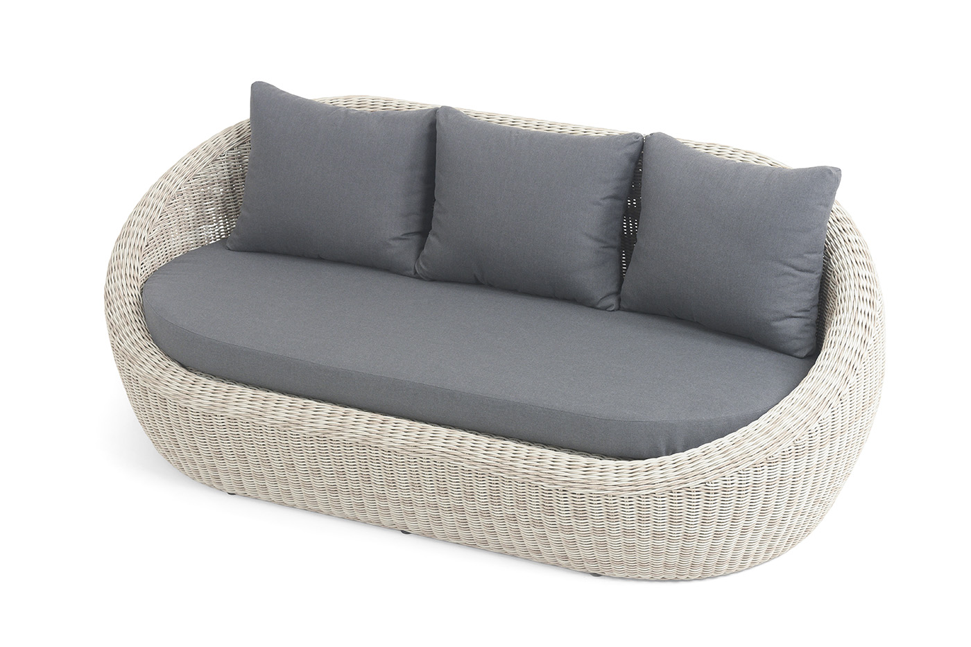 фото "барселона" диван из искусственного ротанга трехместный, цвет бежевый