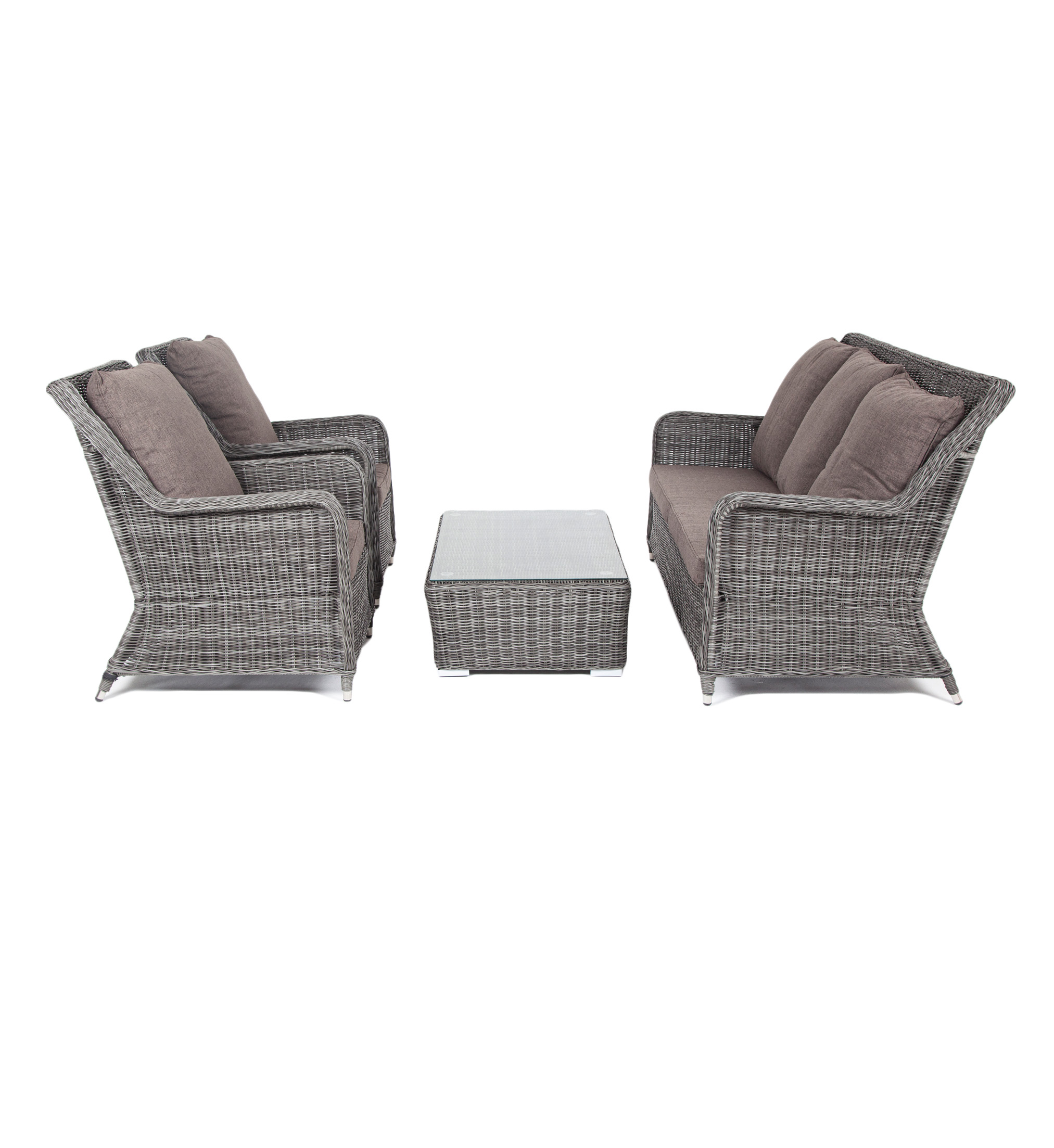 фото "гляссе" лаунж-зона из искусственного ротанга, цвет графит