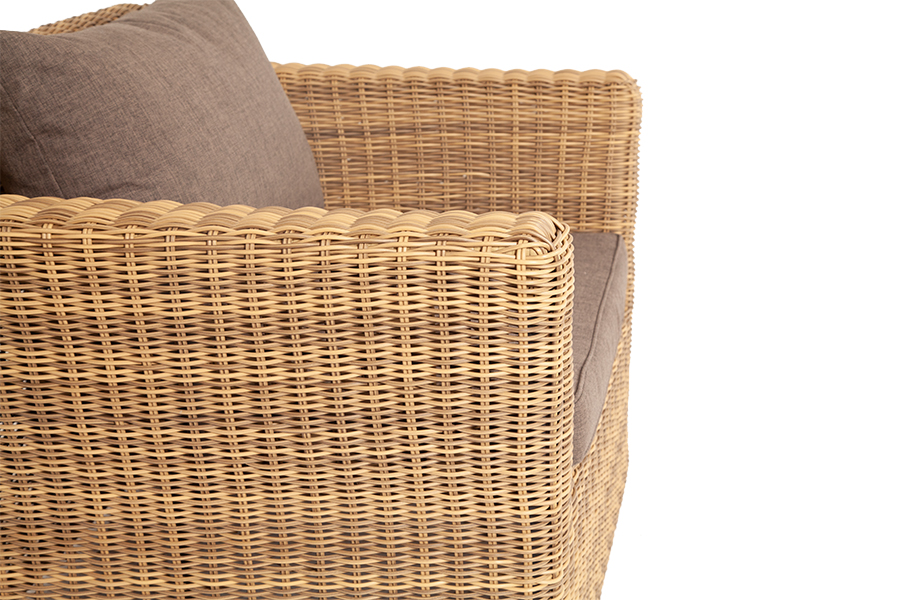 фото "капучино" кресло из искусственного ротанга, цвет соломенный