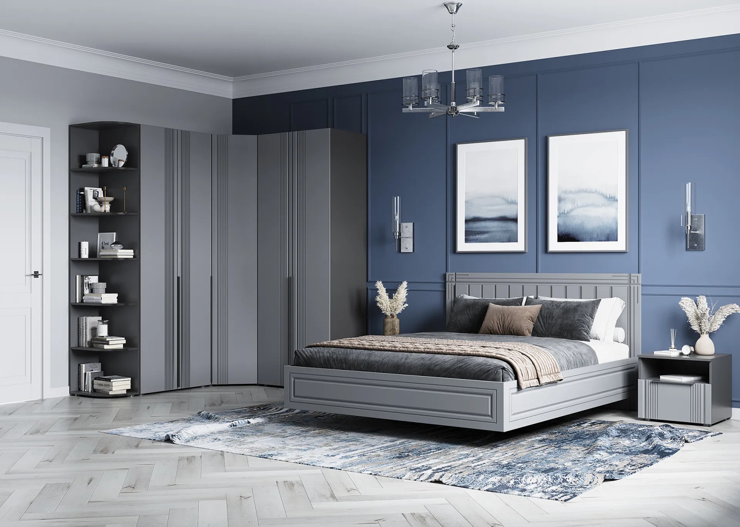 Пенал 1-ств. с полками Вита 