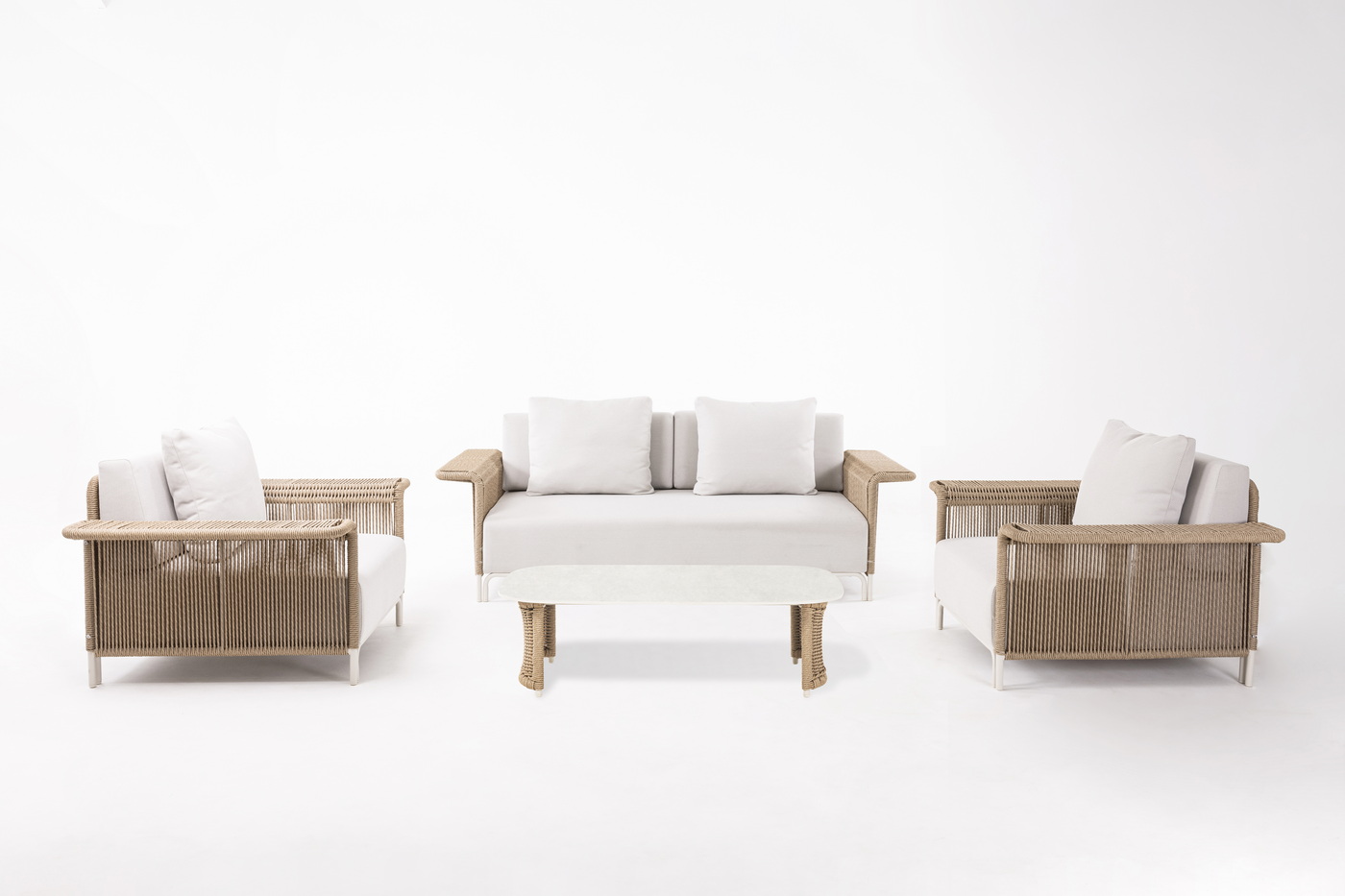 фото "мальдивы" лаунж-зона из искусственного ротанга, цвет соломенный (к)