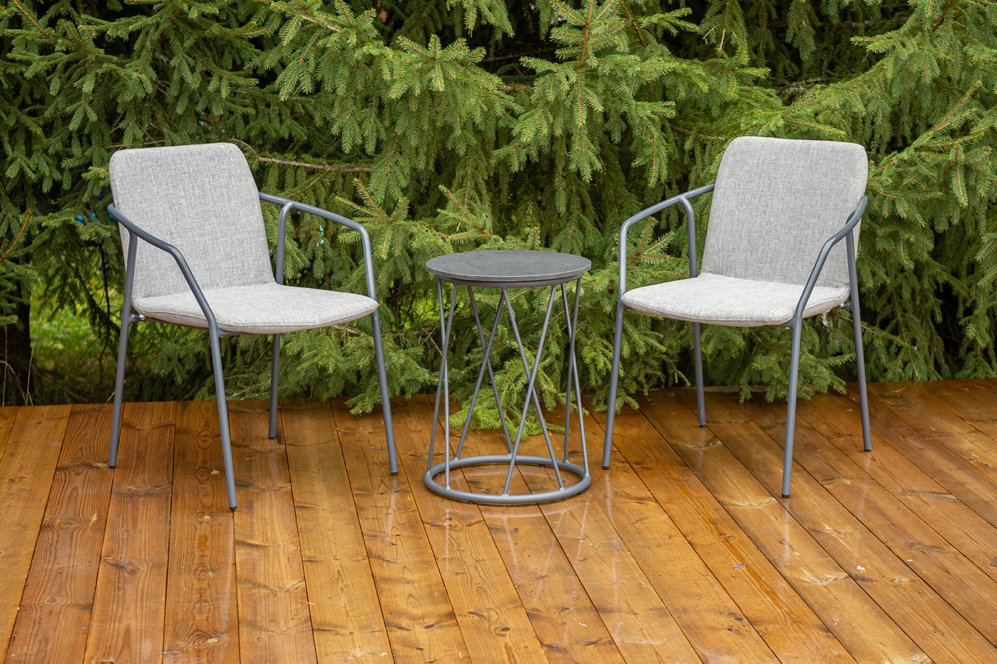 фото "марокко" кофейный комплект из алюминия, цвет темно-серый