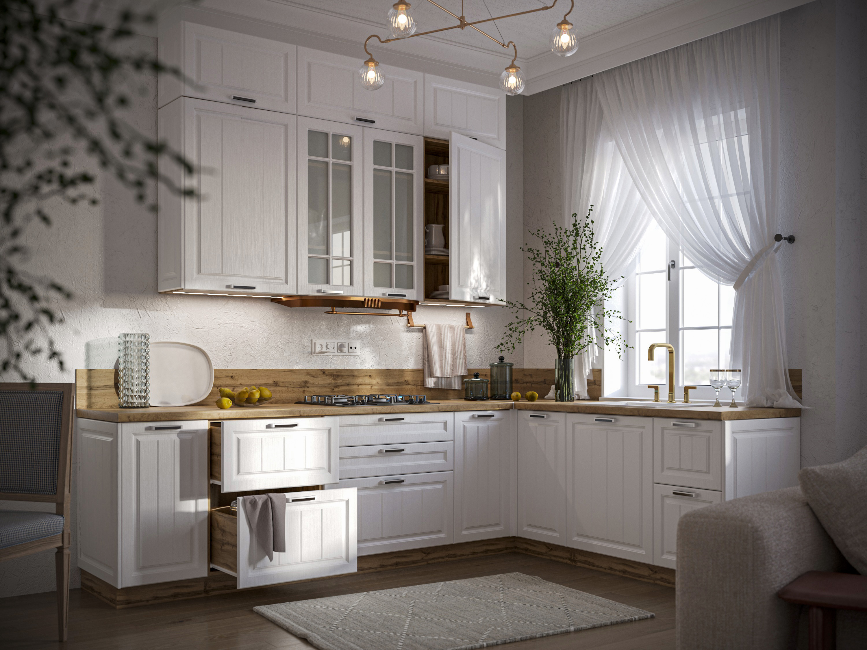 фото кухня угловая прага в2