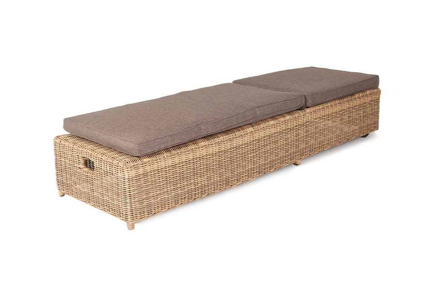 фото "рим" шезлонг с подушкой, цвет соломенный