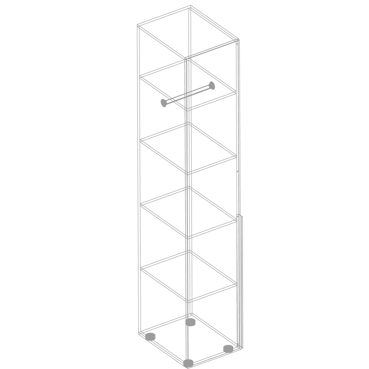 фото пенал 1-ств. с полками вита