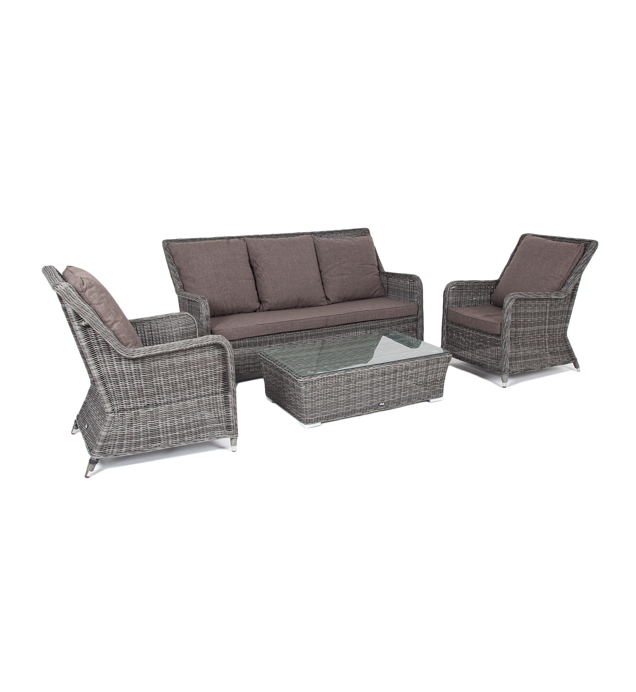 фото "гляссе" лаунж-зона из искусственного ротанга, цвет графит