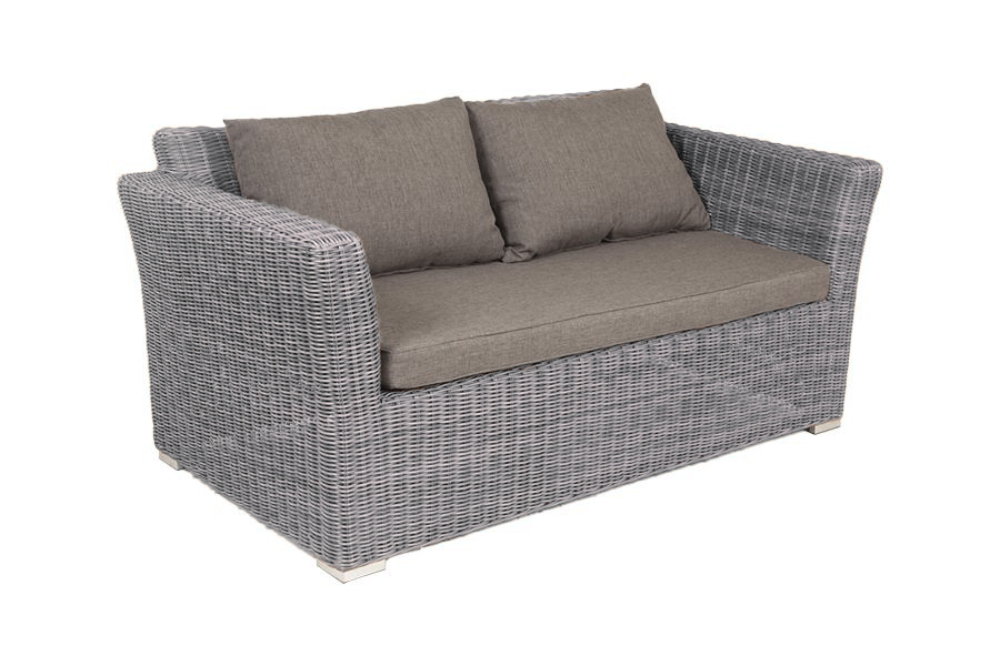 фото "капучино" диван из искусственного ротанга двухместный, цвет графит