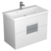 Тумба с 2 ящ. Vetro 80 с раковиной, белая