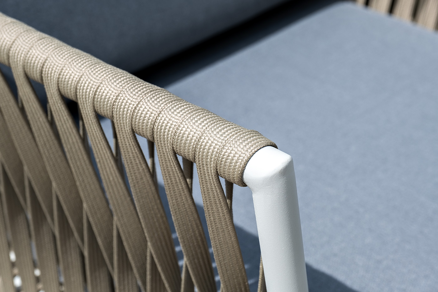 фото "касабланка" лаунж-зона плетеная из роупа 4-местная, цвет серый