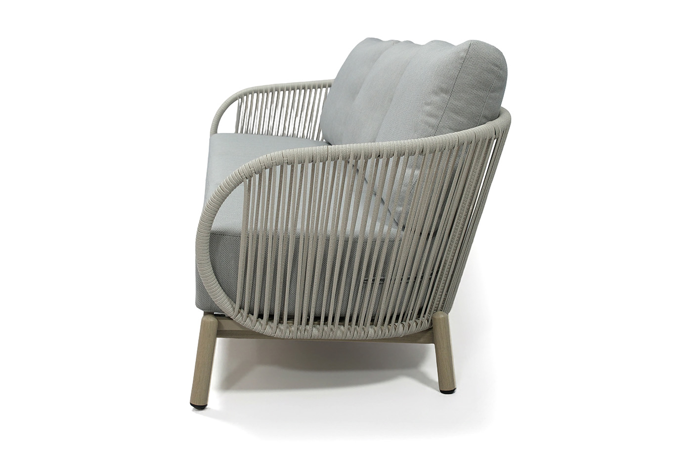 фото "прато" лаунж-зона из искусственного ротанга на 5 персон, цвет светло-серый