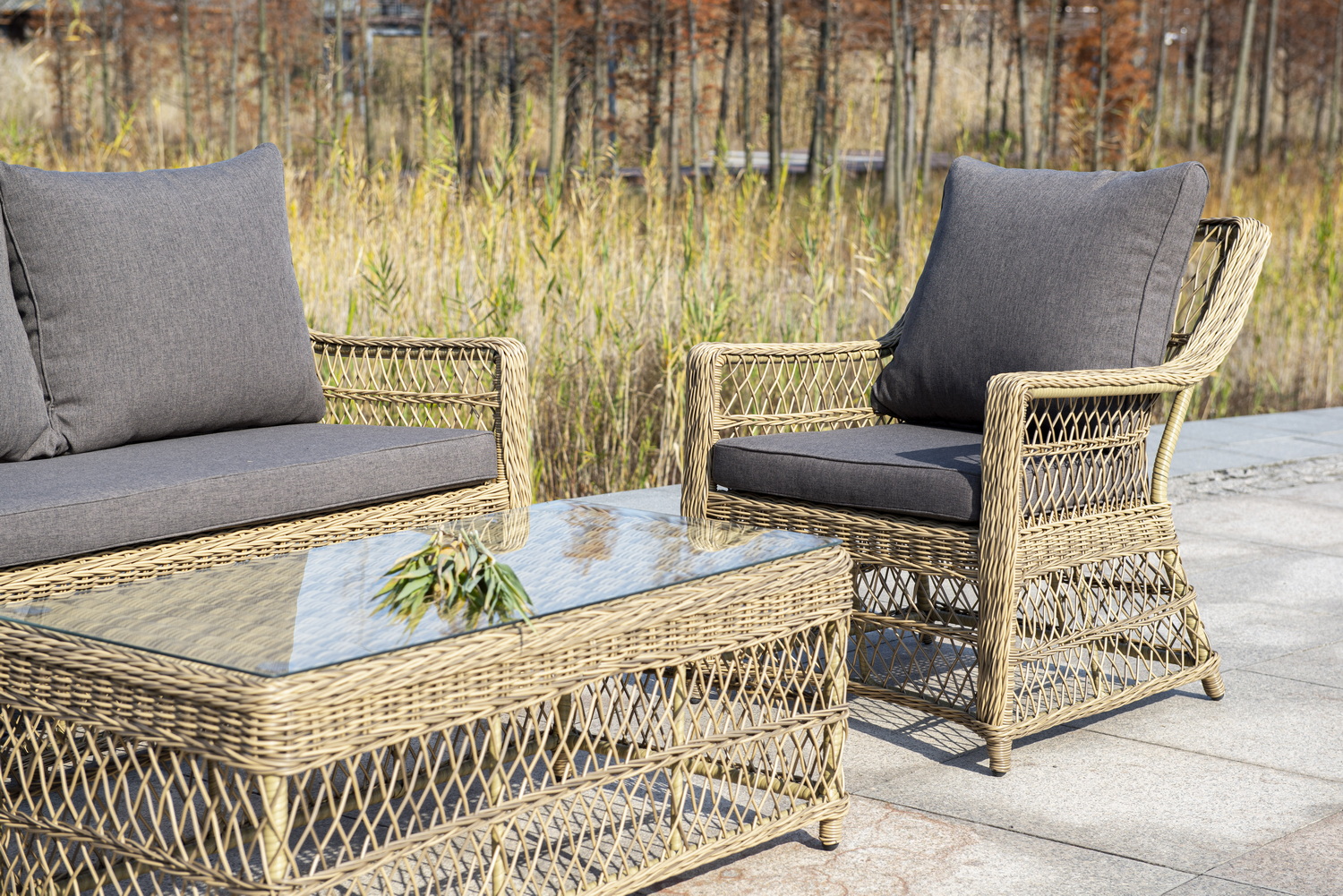 фото "гранд латте" кресло из искусственного ротанга, цвет соломенный