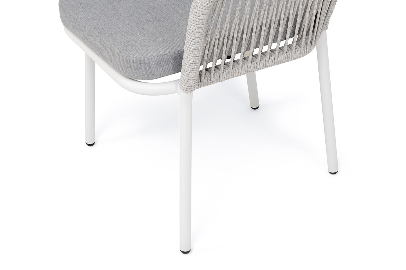 "Марсель" стул плетеный из роупа, каркас алюминий белый муар, роуп светло-серый меланж круглый tex, ткань светло-серая фото "марсель" стул плетеный из роупа, каркас алюминий белый муар, роуп светло-серый меланж круглый tex, ткань светло-серая