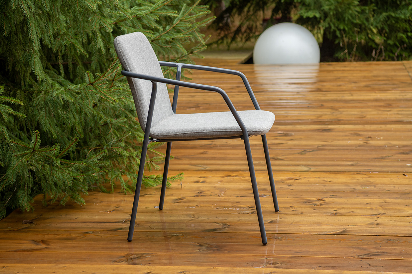 фото "марокко" стул из текстилена nanotex, алюминиевый каркас, цвет серый